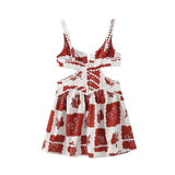 New Print Sling With Lace A Short Dress