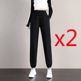 Toloer Pants Korean Version Loose Thin Students Tied Everything Ins Trend Casual Pants Autumn Women's Pants-Outfit