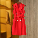 Suit Vest Women's Small Vest Spring And Autumn New Repair Outside The Female Red Short Female Horse Clip