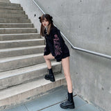 New Punk arrival Hot Sale Autumn Winter Women Japanese Harajuku Preppy Style embroidered loose Baseball Long Sleeve Fashion