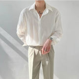 Blouse Korean Version Of Loose Casual Long-Sleeved Shirt Men's Trend Handsome Striped Non-Ironing Shirt Autumn-Outfit