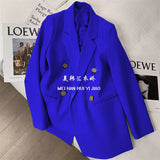 Toloer Spring And Autumn Outfit Fried Street Loose Leisure Versatile Autumn Suit Jacket Female Korean Black Suit Jacket-Outfit