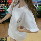 Toloer Smiley Face Short-Sleeved T-Shirt Women's Summer 2024 New Design Sense Loose Missing Lower Body Half Sleeve Student