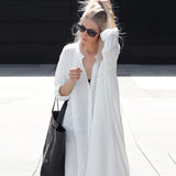 Toloer Person Cotton Blouse Shirt Beach Skirt Cardigan Dress Female Outside Long Cardigan Beach Sun Protection