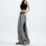 Toloer Bump Color Hip Hop Spring And Summer New Straight Tube Casual Pants Loose And Tie Sense Tie Belt Sweatpants Woman-Outfit