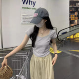 Toloer Short-Sleeved T-Shirt Women's Wear 2024 New Thin Temperament Summer Leisure Versatile Students Short