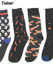 Funny Chilli Space Poker Pattern Socks Men Japanese Style Harajuku Happy Socks Casual Comfort Skateboard Hip Hop
