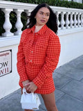Spring Women 2 Pice Set 2022 New Fashion Cropped Textured Long Sleeves Top Woman Blazer+ High Waist Casual Shorts Chic