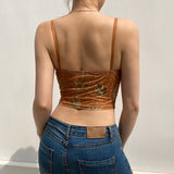 Border Trend Minority Features Printed Net Gauze Chest-Shaped Suspenders Hot Girls Wear Vest-Outfit