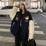Spring Autumn Thin Patchwork Baseball Jacket Woment Bomber Women Harajuku Clothes Female Ladies Streetwear Gothic Loose