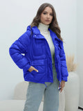 Down Cotton Jacket 2023 New Female Winter Thick Cotton-Padded Jacket Burst Bright Color Standing Collar Cotton-Padded Coat-Outfit