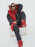 Autumn And Winter New Cotton Printing To Make Old Top + Pants Simple Letter Velvet Loose Knitting