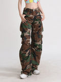 Toloer High Street Yabi Camouflage Cargo Pants Spring 2024 New Retro Large Pocket Loose Fashion Cargo Pants-Outfit