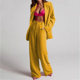 Toloer Spot 2024 Spring New Fashion Temperament Lapel Long Sleeves High Waist Trousers Two-Piece Set-Outfit