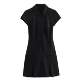 New Collar Short-Sleeved 2025 Shirt Skirt Fashion Spring Fashion Pure