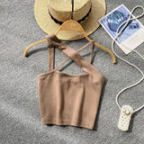 Toloer Version Of Solid Color Versatile Sling Vest Female Inside To Wear 2023 Summer New High Waist Crop Candy Color Small