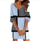 New Fashion Casual V-Neck Print Dress Women's