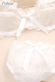 Set Thin Female Sexy Push Up Ultra-thin Transparent Lace Bra Sexy Lingerie Bra And Panty Set Free