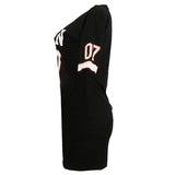 Dress Women Summer Sexy Bodycon Y2k Queen Letters Print Casual Short Sleeve Sport Punk Tracksuit Slim Work Daliy Vestidos-Outfit