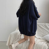 Embroidery Letter Oversized Half Sleeve Tee-Outfit