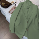 Toloer Suit Jacket Female GJ Sense Spring Autumn 2024 New Korean Version Fashion In The Long Small Suit Woman-Outfit