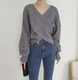 Autumn And Winter Korean Version Of Personality, Foreign Style, Fashion, Pure Color, Cross Bat Sleeves, Sweaters And Women's Wear-Outfit