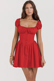 And Summer New Sweet And Spicy Women Decorate Hottie Small Dress Bubble Sleeve Square Dress Dress Women