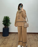2025 New Solid Color Casual Blouse Loose Comfortable Design Micro-Thorn Trousers Set