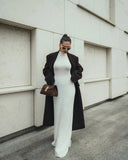 Knitted Turtleneck Pleated Tank Maxi Dress-Outfit