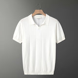 Fashion Knitted T-Shirt Men's Summer Niche Breathable Short-Sleeved POLO Shirt Korean Version Of Loose Half-Sleeved