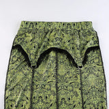 Green Lace Printed Trumpet Long Skirt-Outfit