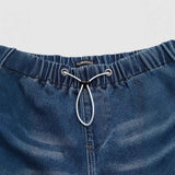 Spring New Clothes Mid-Legged Broad-Legged Lassy Jeans Women Street Retro Straight Pants