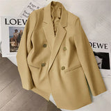 Toloer Spring And Autumn Outfit Fried Street Loose Leisure Versatile Autumn Suit Jacket Female Korean Black Suit Jacket-Outfit