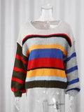 And Autumn 2025 Women's Comfortable Casual Round-Neck Loose Bump Striped Knitted