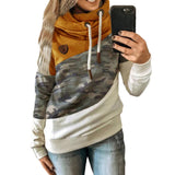 Splicing Stitching Hooded Fleece Loose