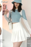 High Waist Short/Extended/Mid-length Skirts Vintage Solid Harajuku A-LINE Womens Korean Causal A-line Zipper Chic