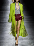 Toloer New Fashion Trend Tassel Splicing Suit Design Sense Loose Show Thin Long Suit Coat Female Spring And Autumn-Outfit