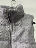 Cable Knit Zipper Puffer Vest-Outfit