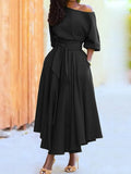 Collar Lace-up Waist-controlled Temperament Pure Color