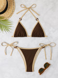 Toloer New Sexy Solid Color Split Bikini Sling Women's