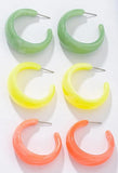 C Shape Acrylic Earrings-Outfit