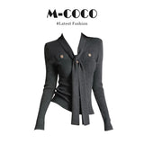 Chinese Style New Year Red Buckle Sweater Coat Women Autumn And Winter Winter High-End Feeling Super Good-Looking Knitted Open