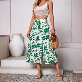 Toloer Independently Designed And Shot The New Women's Summer Casual Floral Print Skirt-Outfit