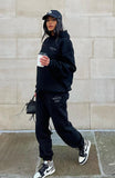 Hooded Trousers Set Printing Foamy Hip Hops Casual Women Plus Velvet