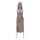 Toloer Rustic Women's Dress Design Sense Pleated Hat Show Thin Dress Summer Trend Sexy Retro Short Skirt-Outfit