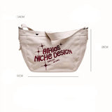 Embroidered Large Canvas Crossbody Bag-Outfit