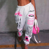 Printed Fashionable Elastic Waist Sports Harem