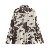 Shirt Women's Skirt Set Explosive Texture Silk With Belt Animal