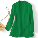 Toloer East Hot Style Spring And Autumn Temperament Commuting Solid Color Lapel Long Sleeve Small Suit Korean Version Coat Female-Outfit