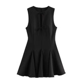Homemade New Women's Classic Wide-Swibted Bow Dress